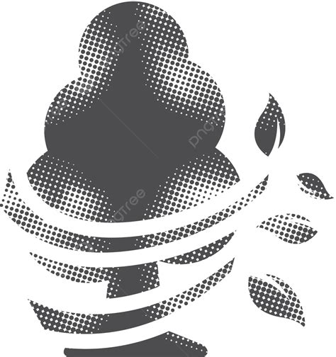 Halftone Icon Tree Windy Nature Weather Vector Windy Nature Weather