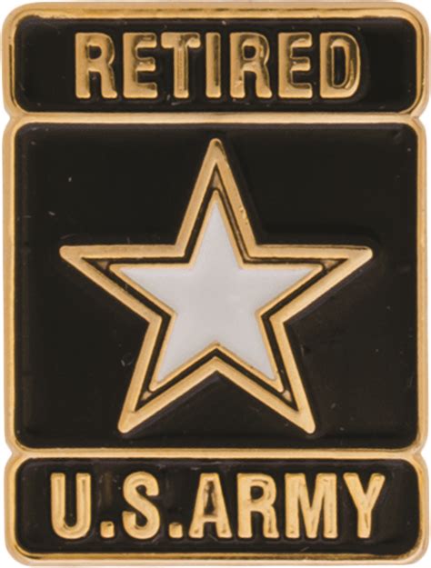 Us Army Retired Lapel Pin With Army Star Lapel Pin