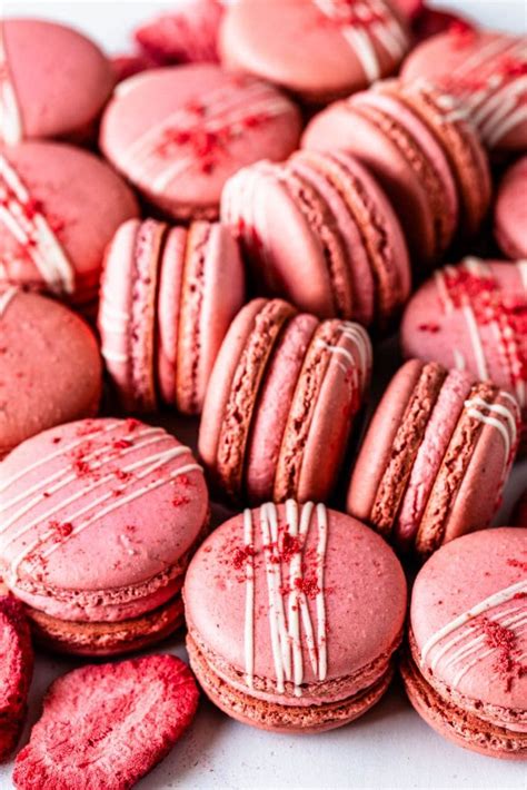 Strawberry Macaron Shells Pies And Tacos