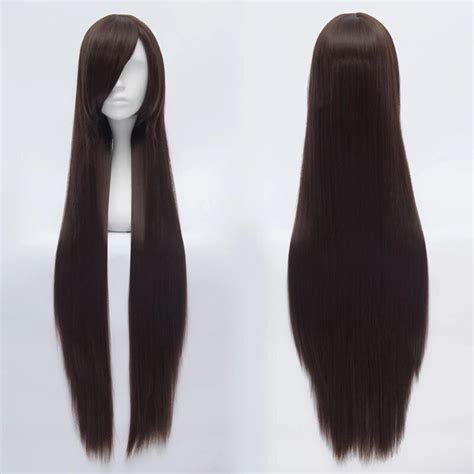 Buy 100cm Long Dark Brown Straight Anime Party Hair