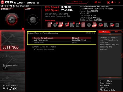 How To Enable Tpm In Bios And Check The Tpm Version Msigaming