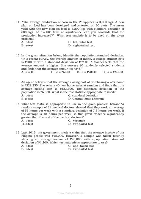 Statistics And Probability Module 4 Identifying Appropriate Test