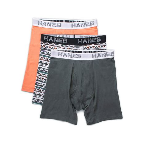Hanes Ultimate® Men S Comfort Flex Fit® Cotton Modal Boxer Briefs Assorted 3 Pack 5 S Walmart