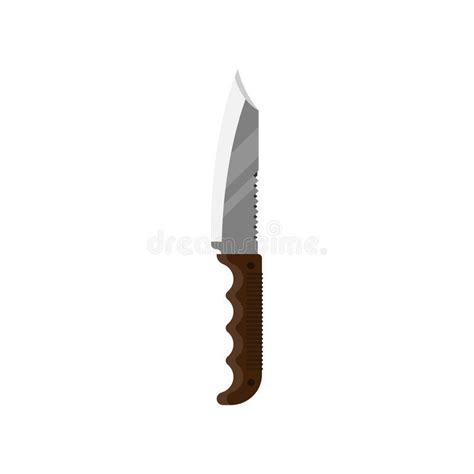 Knife In A Flat Style Camping Travelsurvivingvector Illustration