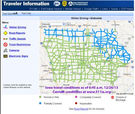 Map Of Iowa Road Conditions Yucca Valley Map