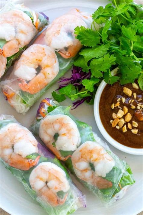 Here, the sauce is paired with sweet, juicy pineapple and succulent shrimp, which broil in minutes. Shrimp Spring Rolls with Peanut Dipping Sauce - Jessica Gavin