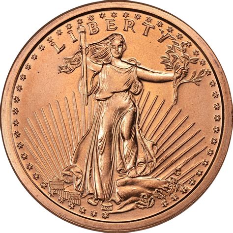 Stainless steel with copper plating. 20 Ounces Of Copper SAINT GAUDENS 1 oz Bullion Rounds ITEM ...