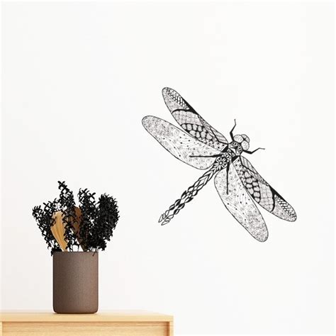 Dragonfly Animal Portrait Sketch Removable Wall Sticker Art Decals