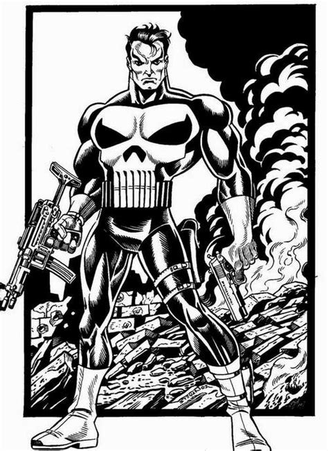 Punisher Black And White In Fabrice Ws Marvel Character Comic Art