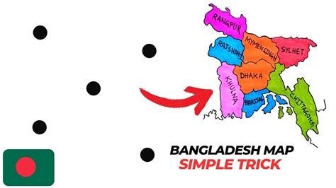 How To Draw Bangladesh Map Easy Bangladesh Map Drawing With Dots