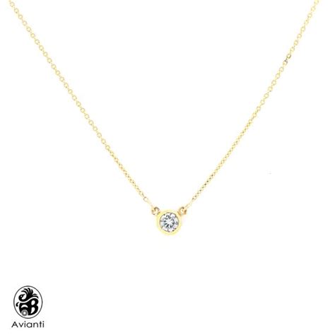 Diamond Necklace Diamond Pendant Solitaire Bezel Set Diamond Necklace