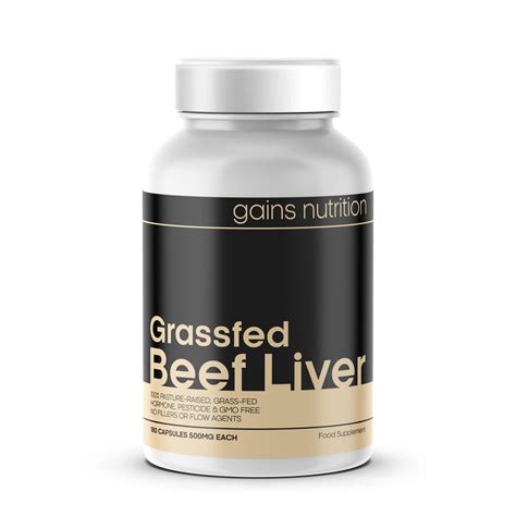 Grass Fed Desiccated Beef Liver Capsules 500mg Each