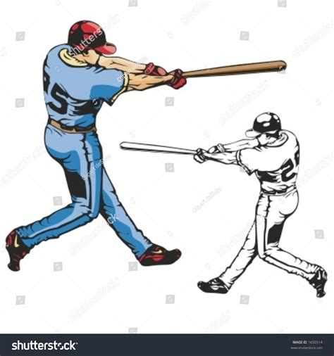 Baseball Batter Vector Illustration Stock Vector 1650514 Shutterstock