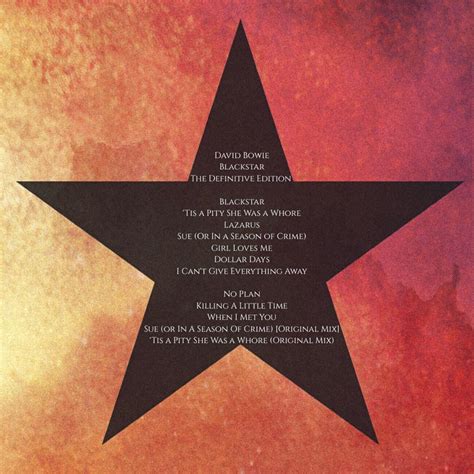 David Bowie Blackstar The Definitive Edition Back Cover R