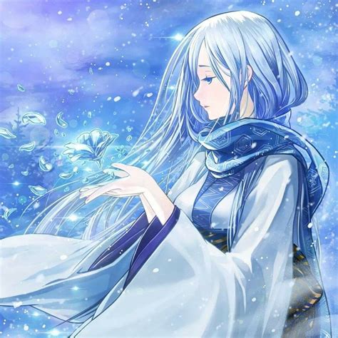 Icy Blue Hair Anime Blue Hair Anime Hair Anime Oc Cool Anime Girl