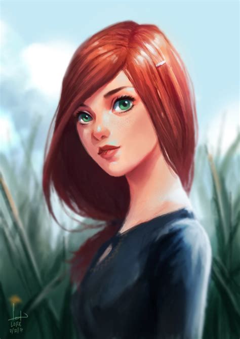 Girl With Red Hair Drawing At Getdrawings Free Download