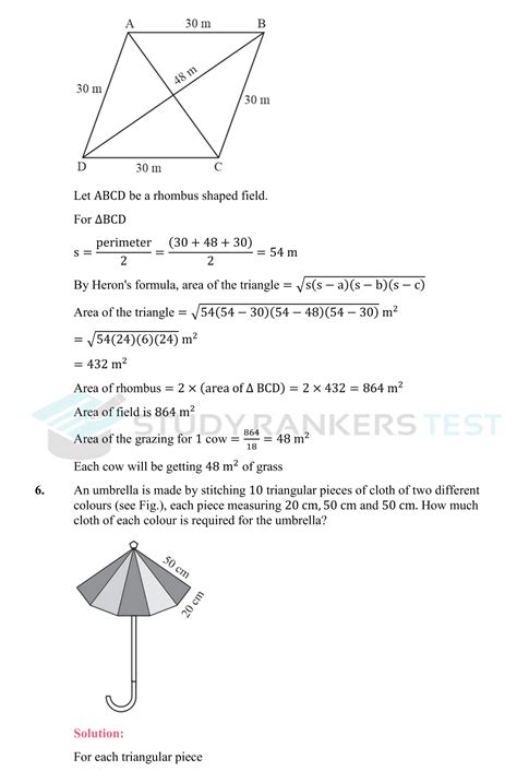 Ncert Solutions For Class Maths Chapter Herons Formula Free