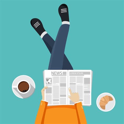 Man Reading Newspaper Vector Free Download