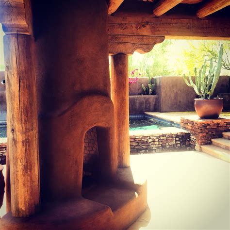Outdoor Kiva Fireplace South By Southwest Southwest Style Courtyards
