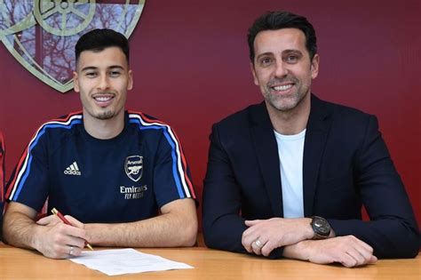 gabriel martinelli and edu moment after arsenal contract extension