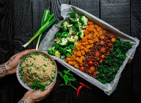 If you like chili for lunch, use your usual recipe but just stick with beans or swap in a. Quinoa Bowl with Roasted Sweet Taters and Black Beans ...