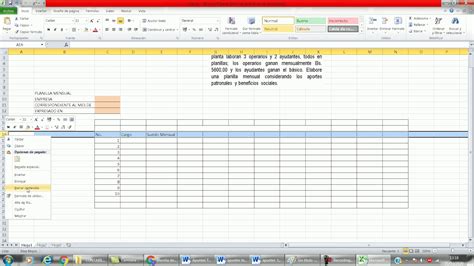 Planilla Mensual De Mano De Obra P1 Youtube
