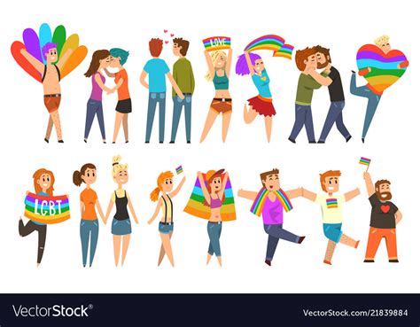 lgbt community celebrating gay pride love parade vector image