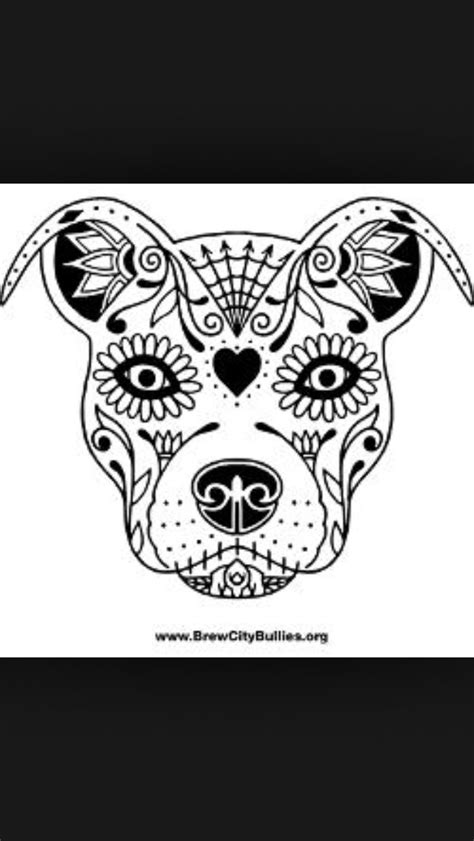 Simple and detailed versions for adults and kids. Pit sugar | Skull coloring pages, Dog coloring page ...