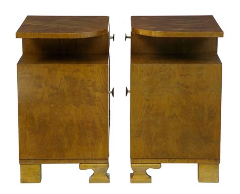 Pair Of 1930s Art Deco Birch Bedside Tables For Sale At 1stdibs