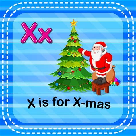 Flashcard Letter X Is For X Mas 10287373 Vector Art At Vecteezy