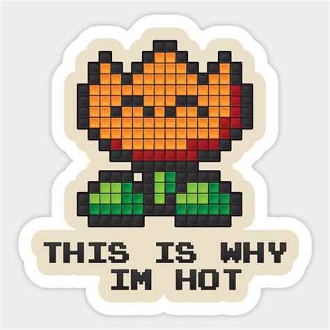 8 Bit Fire Flower Pixel Sticker Teepublic