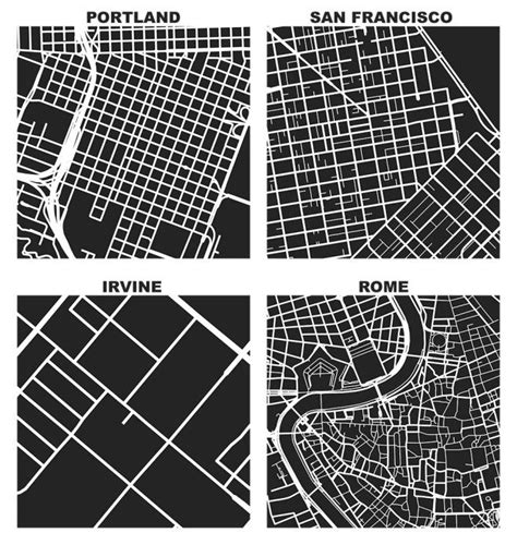 Osmnx Figure Ground Diagrams Of One Square Mile Of Portland San