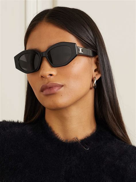 celine eyewear triomphe cat eye acetate sunglasses net a porter