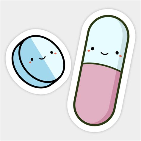 Cute And Kawaii Happy Pills Medicine Sticker Teepublic