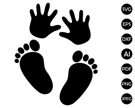 Baby Footprint Svg Baby Handprint Svg Footprint Svg Baby Etsy