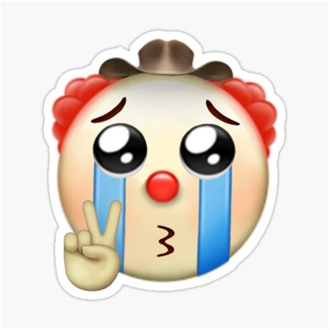 Cowboy Clown Emoji Sticker By Jn17x3 Redbubble