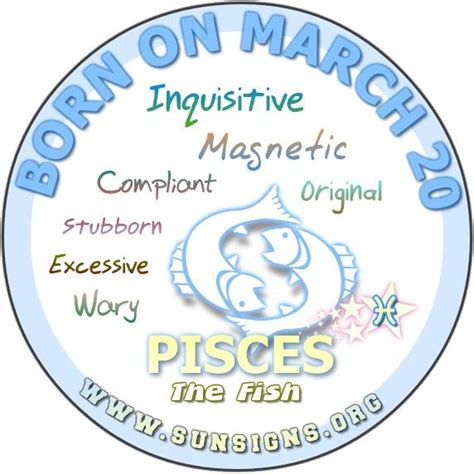 Pisces March 20 Birthday Horoscope Meanings