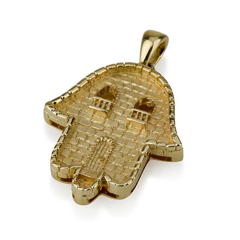 Buy 14k Gold Hamsa Necklace Jerusalem Old City Design Israel