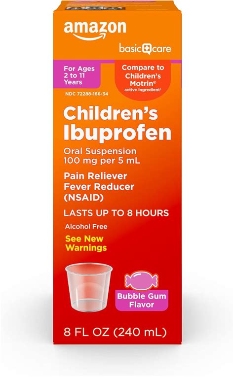 Buy Amazon Basic Care Childrens Ibuprofen Oral Suspension 100 Mg Per 5