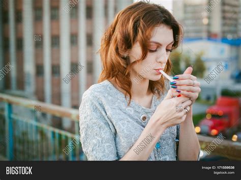 Girl Cigarette Young Image And Photo Free Trial Bigstock