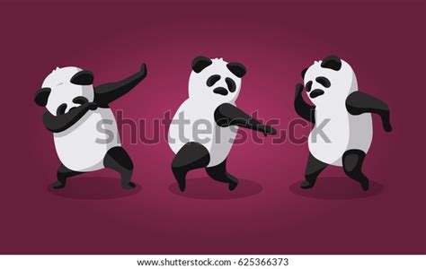 Vector Illustration Dancing Panda Stock Vector Royalty Free 625366373