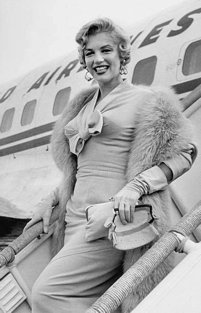 Marilyn Monroe Descends The Staircase Of An Airplane After A Twa Flight