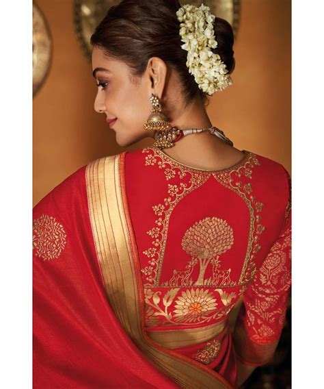 Bridal Red Gold Zari Woven Paithani Saree With Designer Blouse