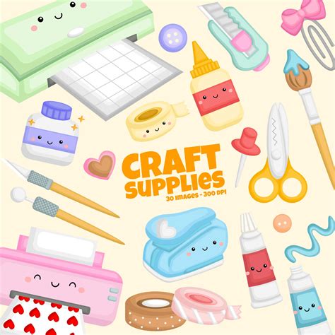 Craft Supplies Clipart Hobby Clip Art Equipment Clipart Etsy