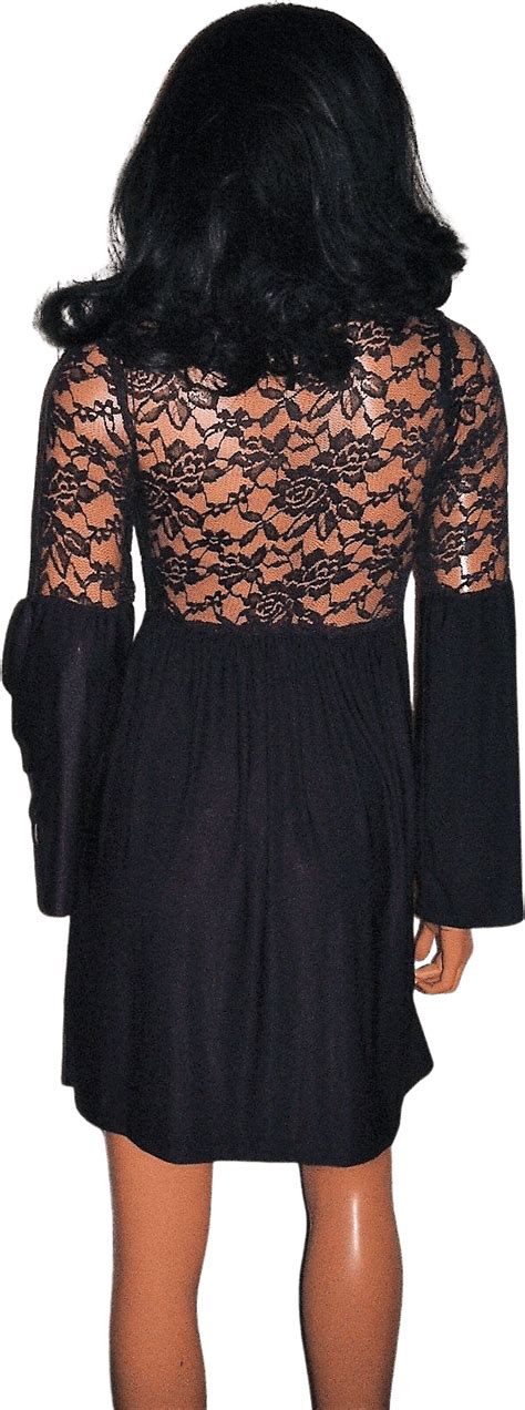 vintage black lace top and pleated bottom dress shop thrilling