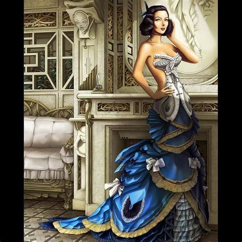 Courtesan Blue Pretty Female Dress Fantasy Girl Beauty Lady