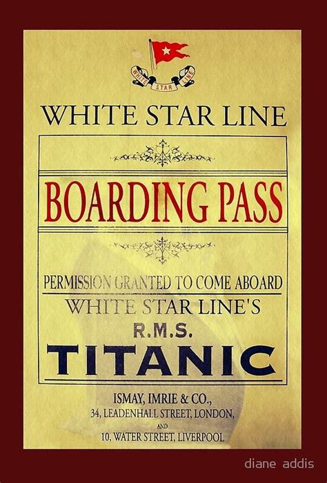 Rms Titanic Boarding Pass Design Titanic Rms Titanic Rms