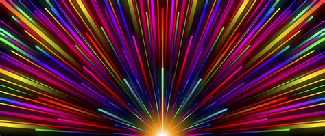 Download Wallpaper 2560x1080 Rays Stripes Multicolored
