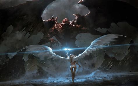 Angels Fighting Demons Fantasy Art Angel Wings Demon Wings Wallpaper