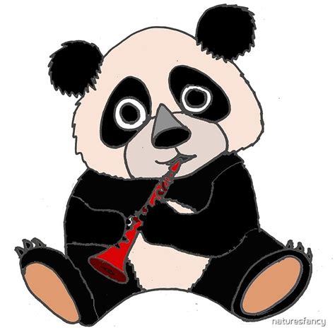 Cool Funny Funky Panda Bear Playing The Clarinet By Naturesfancy